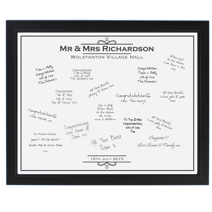 Buy Personalised Occasion Black Signing Framed Print at www.giftsfinder.co.uk