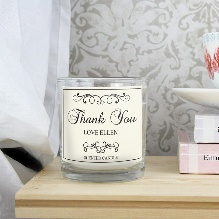 Buy Personalised Black Swirl Scented Jar Candle available now at www.giftsfinder.co.uk