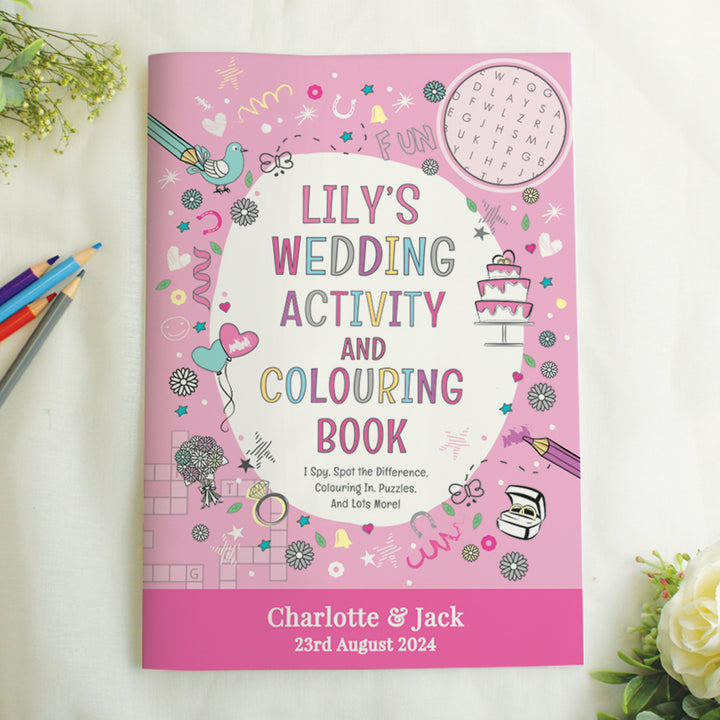 Buy Personalised Wedding Activity Book for Girls at www.giftsfinder.co.uk