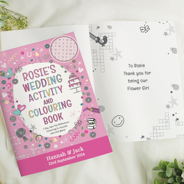 Buy Personalised Wedding Activity Book for Girls at www.giftsfinder.co.uk