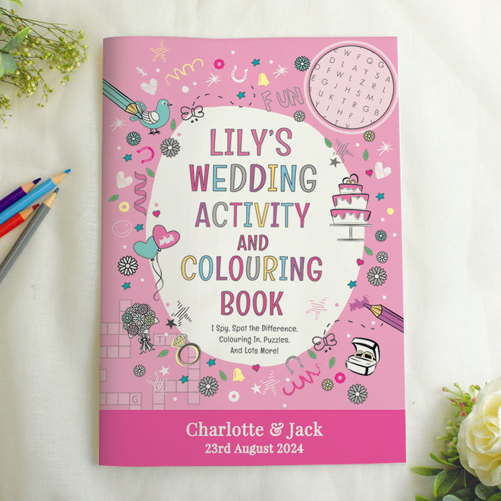 Buy Personalised Wedding Activity Book for Girls at www.giftsfinder.co.uk