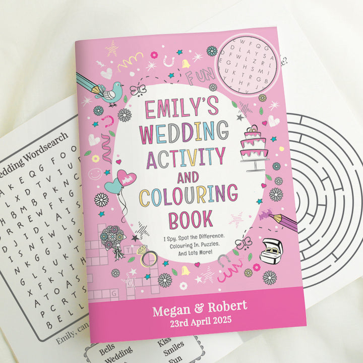 Buy Personalised Wedding Activity Book for Girls at www.giftsfinder.co.uk