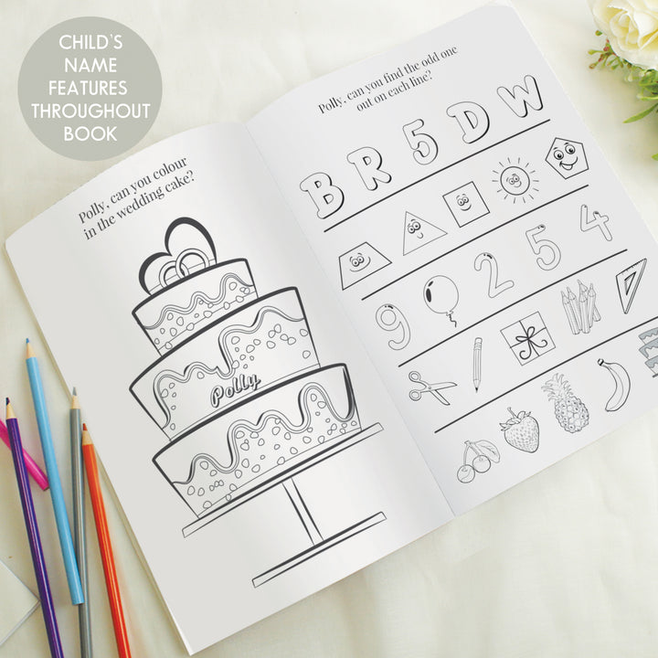 Buy Personalised Wedding Activity Book for Girls at www.giftsfinder.co.uk