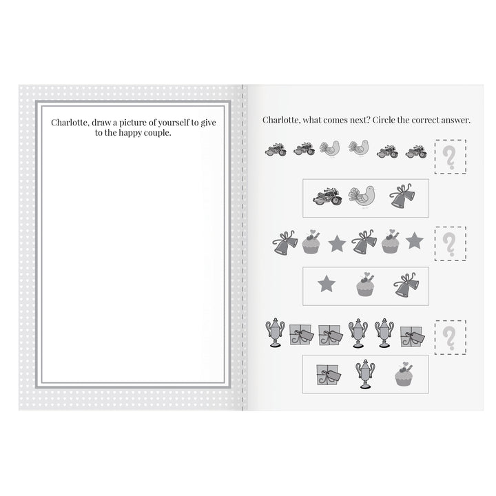 Buy Personalised Wedding Activity Book for Girls at www.giftsfinder.co.uk