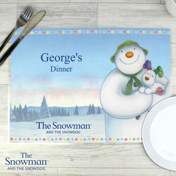 Buy Personalised The Snowman and the Snowdog Placemat at www.giftsfinder.co.uk