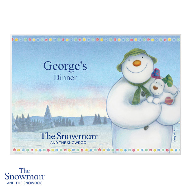 Buy Personalised The Snowman and the Snowdog Placemat at www.giftsfinder.co.uk