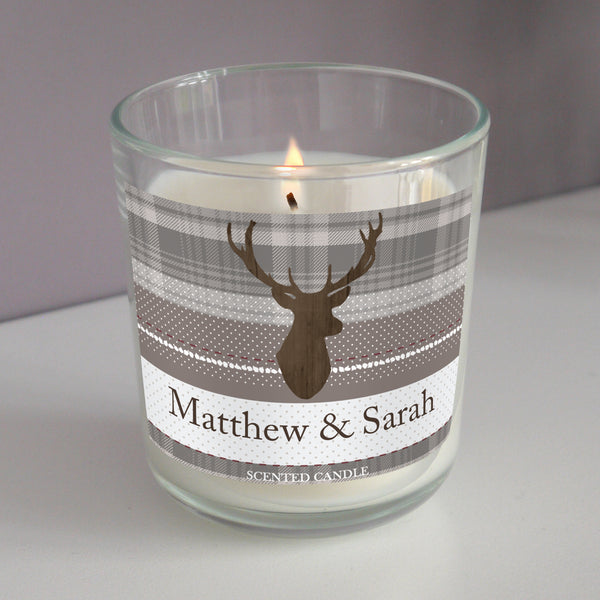 Buy Personalised Highland Stag Scented Jar Candle at www.giftsfinder.co.uk