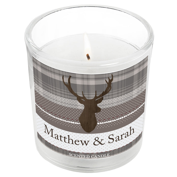 Buy Personalised Highland Stag Scented Jar Candle at www.giftsfinder.co.uk