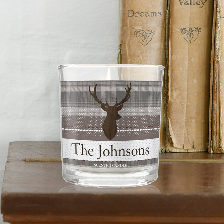 Buy Personalised Highland Stag Scented Jar Candle at www.giftsfinder.co.uk