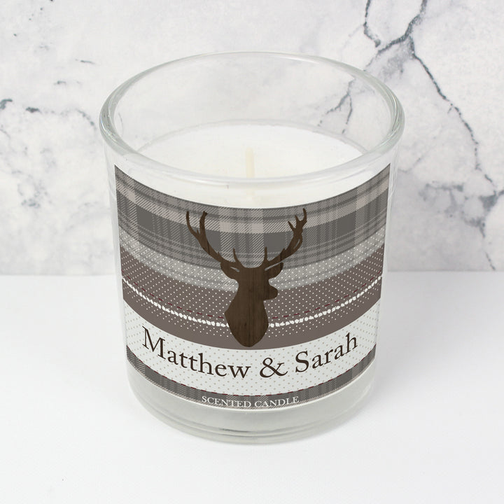 Buy Personalised Highland Stag Scented Jar Candle at www.giftsfinder.co.uk