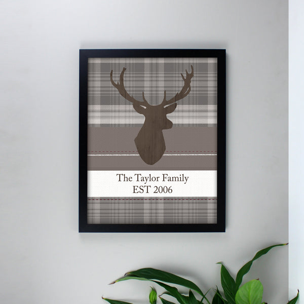 Buy Personalised Highland Stag Black Framed Print at www.giftsfinder.co.uk