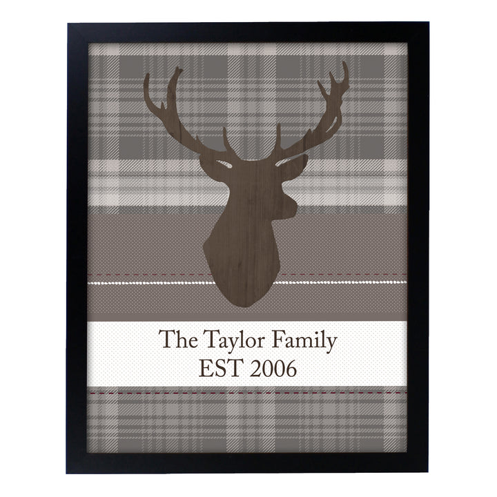 Buy Personalised Highland Stag Black Framed Print at www.giftsfinder.co.uk