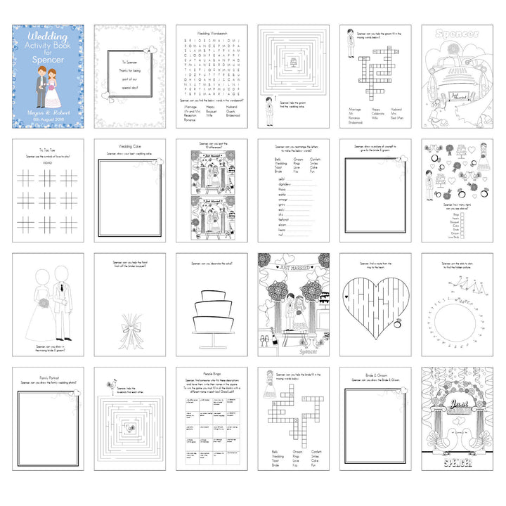 Buy Personalised Wedding Activity Book for Boys at www.giftsfinder.co.uk