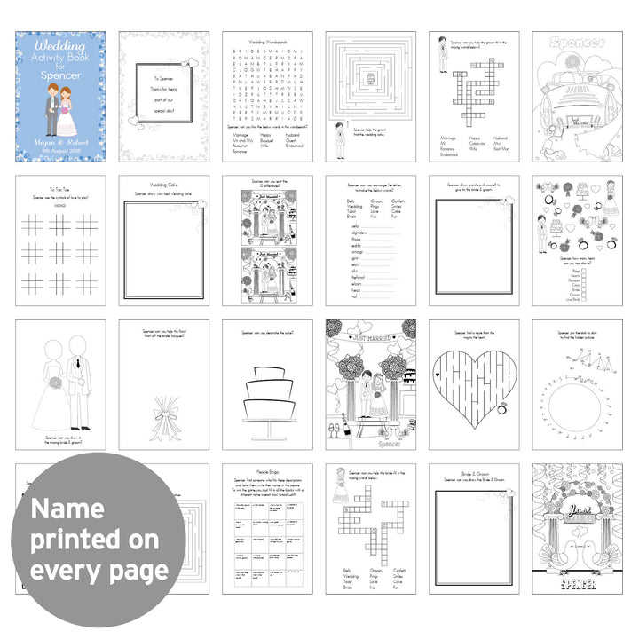 Buy Personalised Wedding Activity Book for Boys at www.giftsfinder.co.uk