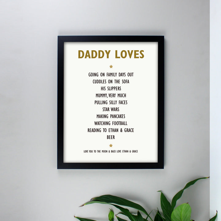 Buy Personalised List of Love Black Framed Print at www.giftsfinder.co.uk