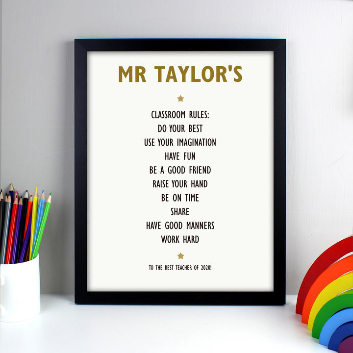 Buy Personalised List of Love Black Framed Print at www.giftsfinder.co.uk