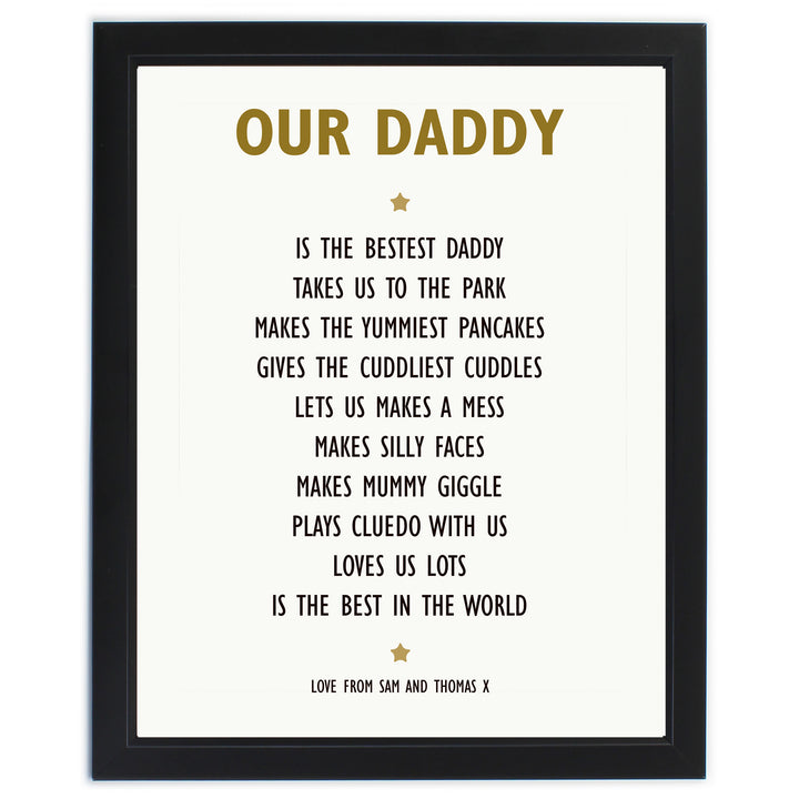 Buy Personalised List of Love Black Framed Print at www.giftsfinder.co.uk