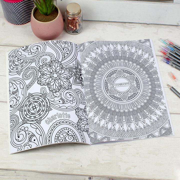 Buy Personalised Mandala Colouring Book at www.giftsfinder.co.uk