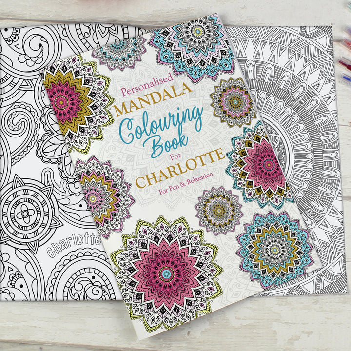 Buy Personalised Mandala Colouring Book at www.giftsfinder.co.uk