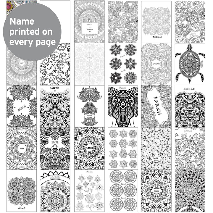 Buy Personalised Mandala Colouring Book at www.giftsfinder.co.uk