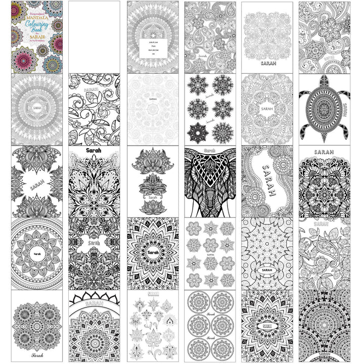 Buy Personalised Mandala Colouring Book at www.giftsfinder.co.uk