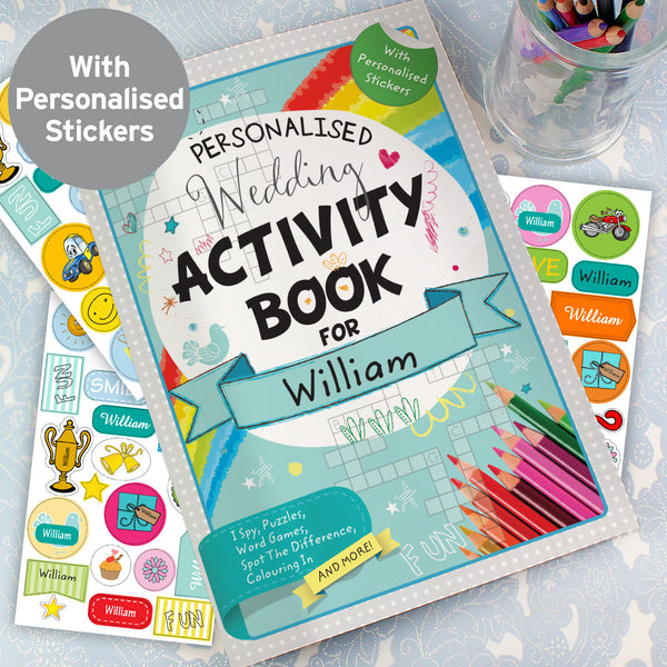 Buy Personalised Wedding Activity Book with Stickers at www.giftsfinder.co.uk