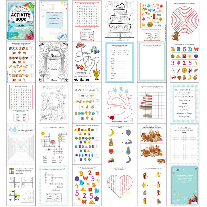 Buy Personalised Wedding Activity Book with Stickers at www.giftsfinder.co.uk