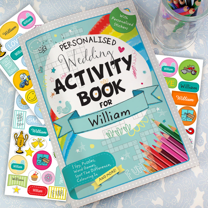 Buy Personalised Wedding Activity Book with Stickers at www.giftsfinder.co.uk