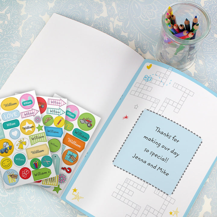 Buy Personalised Wedding Activity Book with Stickers at www.giftsfinder.co.uk