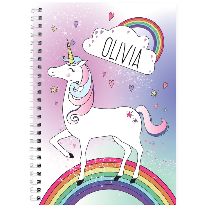 Buy Personalised Unicorn A5 Notebook at www.giftsfinder.co.uk