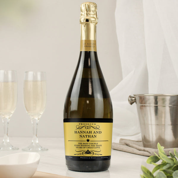 Buy Personalised Any Message Bottle of Prosecco at www.giftsfinder.co.uk