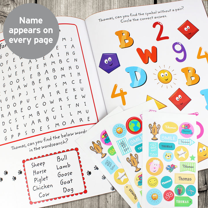 Buy Personalised Activity Book with Stickers at www.giftsfinder.co.uk