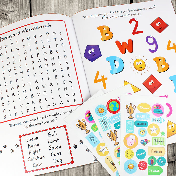 Buy Personalised Activity Book with Stickers at www.giftsfinder.co.uk