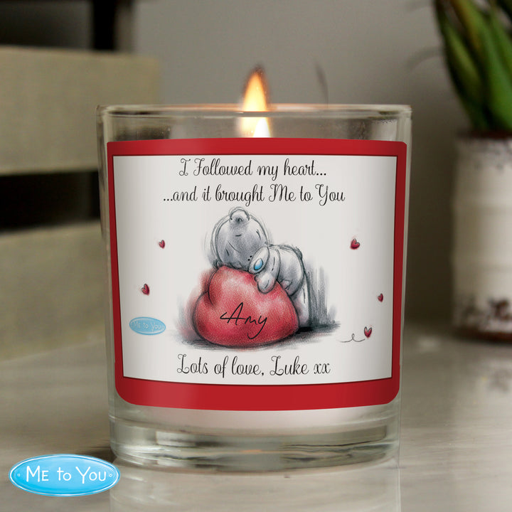 Personalised Me To You Heart Scented Jar Candle - part of the Gifts Finder Personalised Jar Candles collection