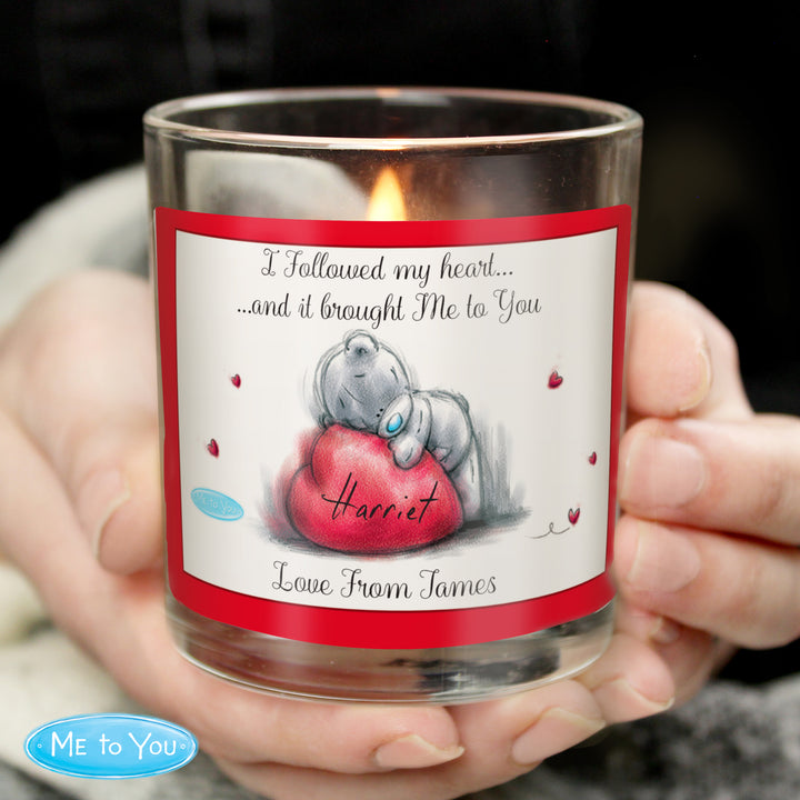 Personalised Me To You Heart Scented Jar Candle - part of the Gifts Finder Personalised Jar Candles collection