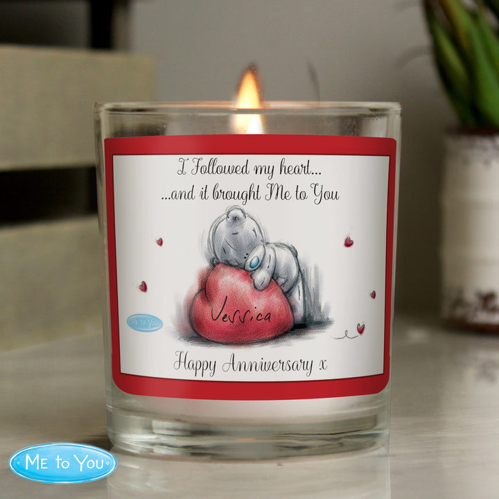 Personalised Me To You Heart Scented Jar Candle - part of the Gifts Finder Personalised Jar Candles collection