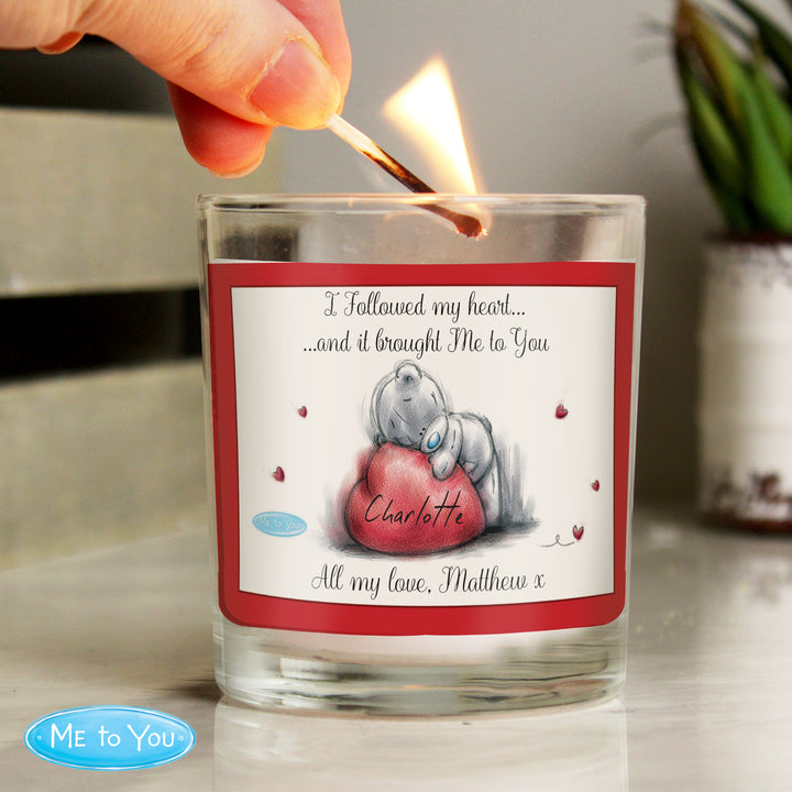 Personalised Me To You Heart Scented Jar Candle - part of the Gifts Finder Personalised Jar Candles collection