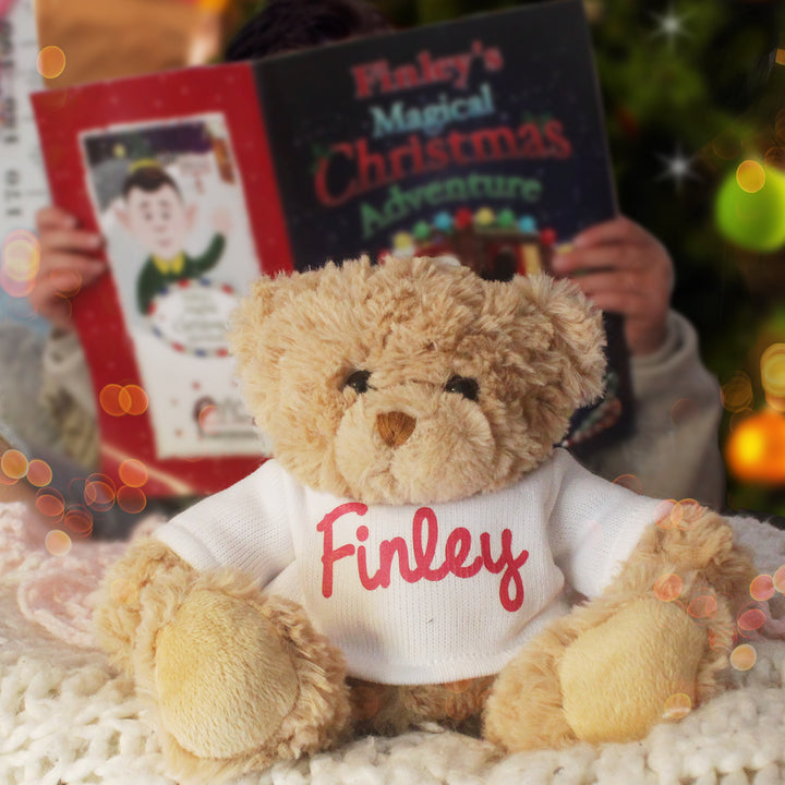 Buy Personalised Magical Christmas Adventure Story Book and Personalised Teddy Bear at www.giftsfinder.co.uk