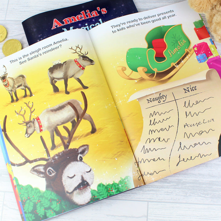 Buy Personalised Magical Christmas Adventure Story Book and Personalised Teddy Bear at www.giftsfinder.co.uk