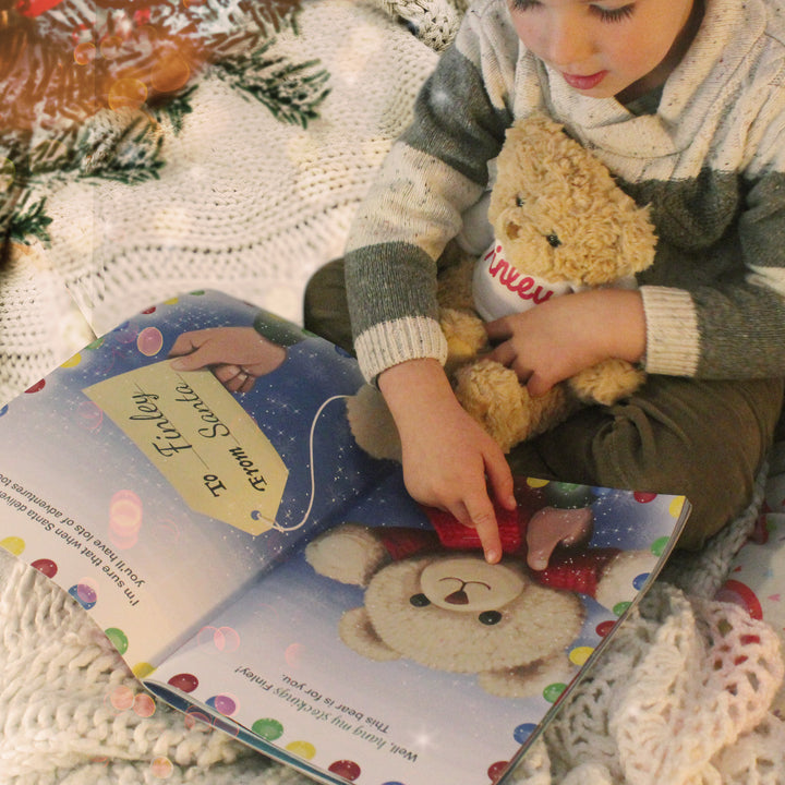 Buy Personalised Magical Christmas Adventure Story Book and Personalised Teddy Bear at www.giftsfinder.co.uk