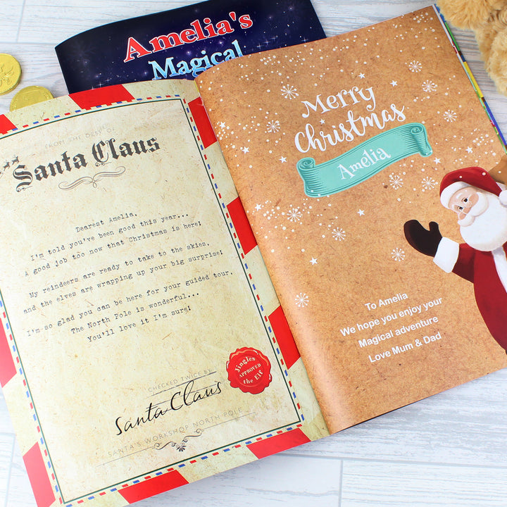 Buy Personalised Magical Christmas Adventure Story Book and Personalised Teddy Bear at www.giftsfinder.co.uk