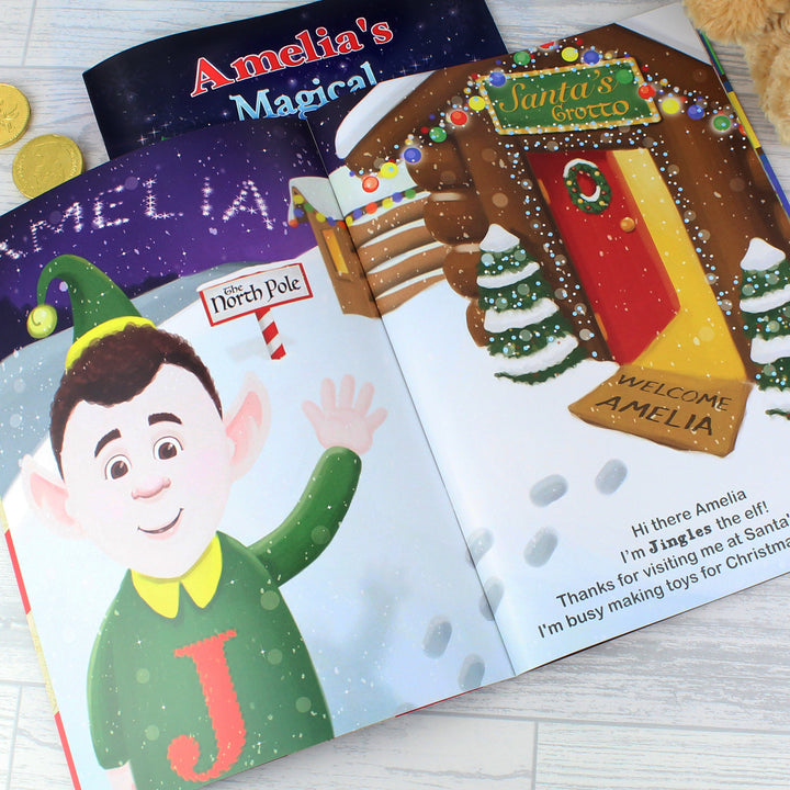 Buy Personalised Magical Christmas Adventure Story Book and Personalised Teddy Bear at www.giftsfinder.co.uk