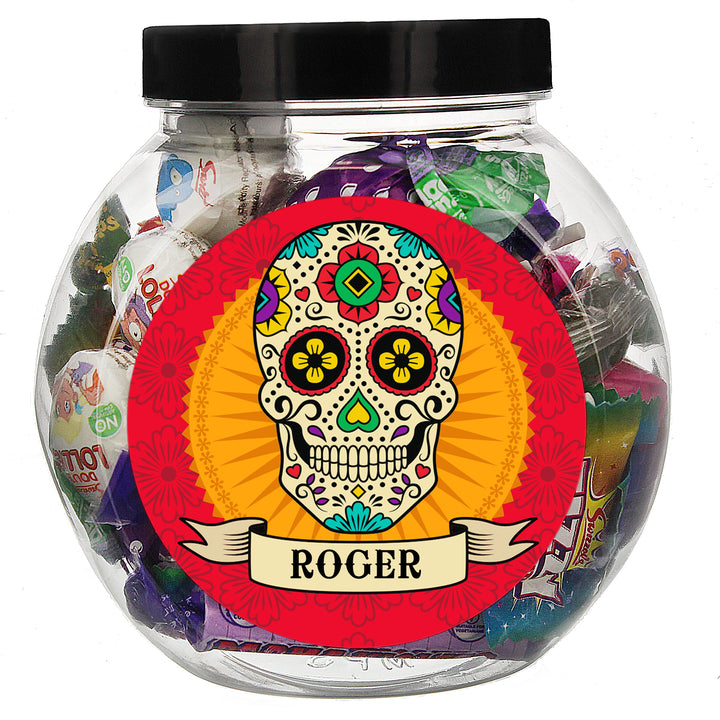 Buy Personalised Sugar Skull Sweet Jar at www.giftsfinder.co.uk