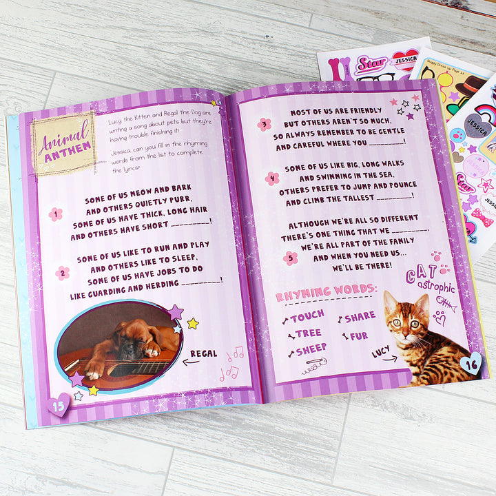 Buy Personalised Rachael Hale Adorable Animals Activity Book With Stickers at www.giftsfinder.co.uk