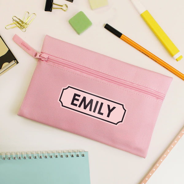 Buy Personalised Pink Pencil Case at www.giftsfinder.co.uk