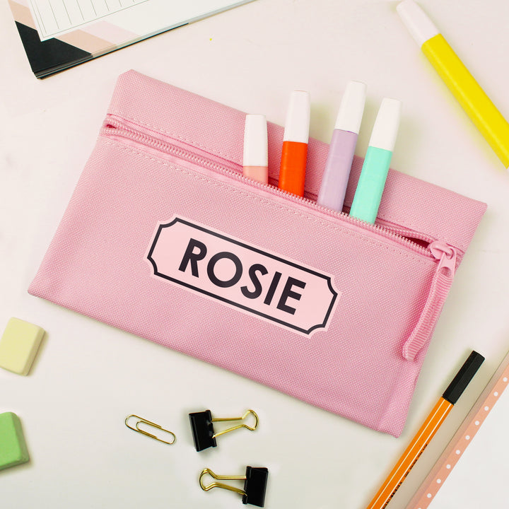 Buy Personalised Pink Pencil Case at www.giftsfinder.co.uk