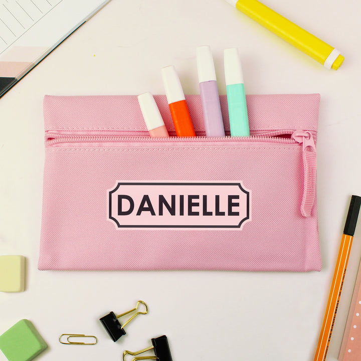 Buy Personalised Pink Pencil Case at www.giftsfinder.co.uk