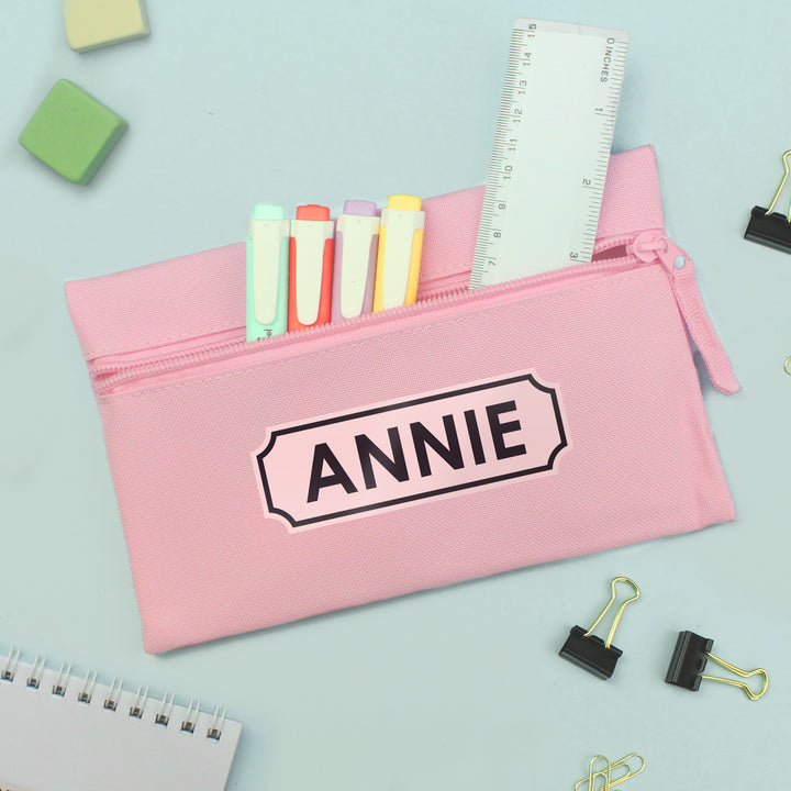 Buy Personalised Pink Pencil Case at www.giftsfinder.co.uk