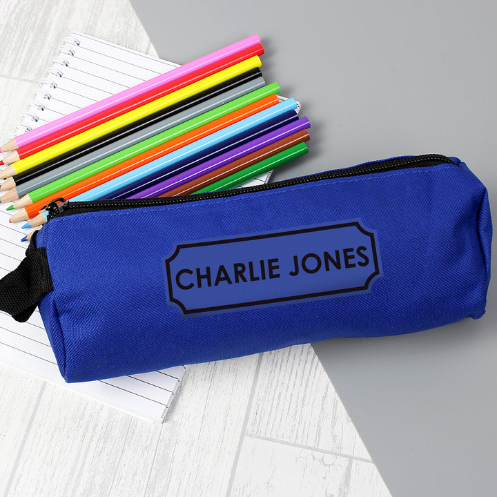 Buy Personalised Blue Pencil Case available now at www.giftsfinder.co.uk