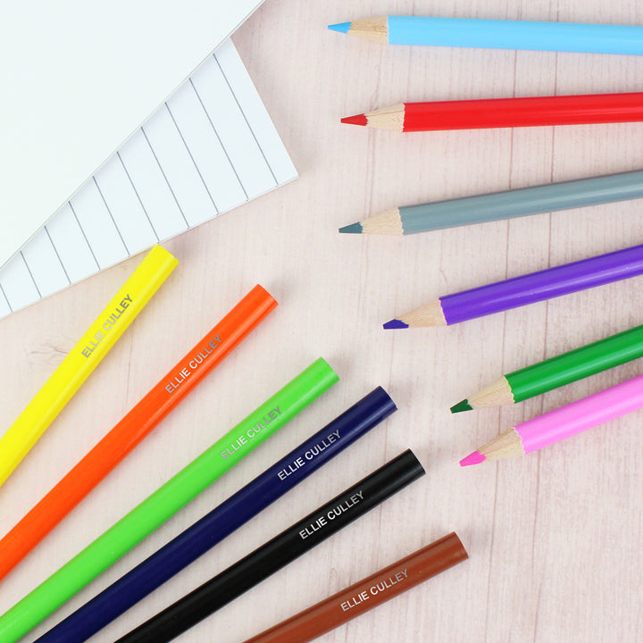 Personalised Pack Of 12 Colouring Pencils - part of the Gifts Finder Personalised Pencils collection